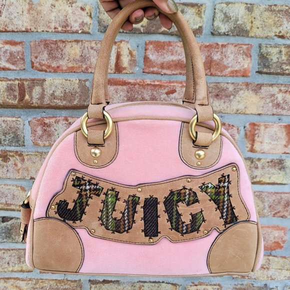 Juicy Couture Handbags - Juicy Couture Pink & Plaid Bowler Bag